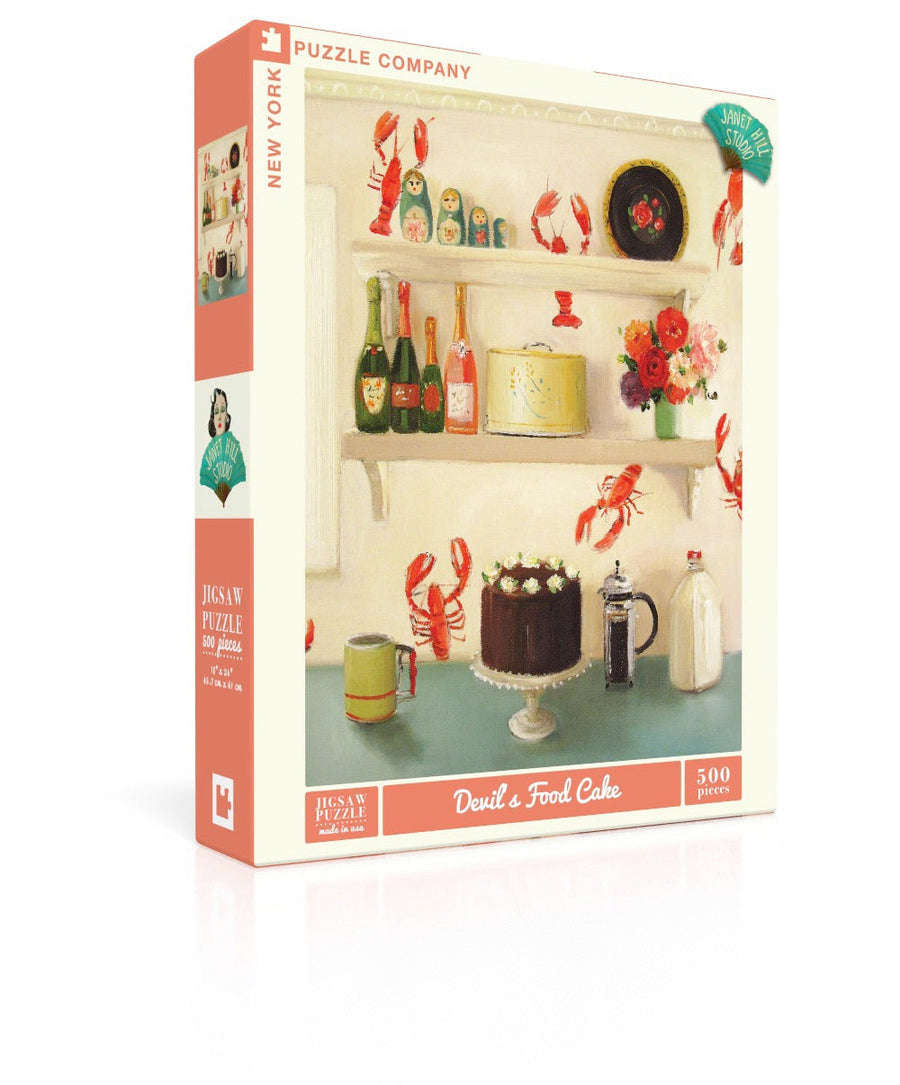Devil's Food Cake puzzle box and illustrated design