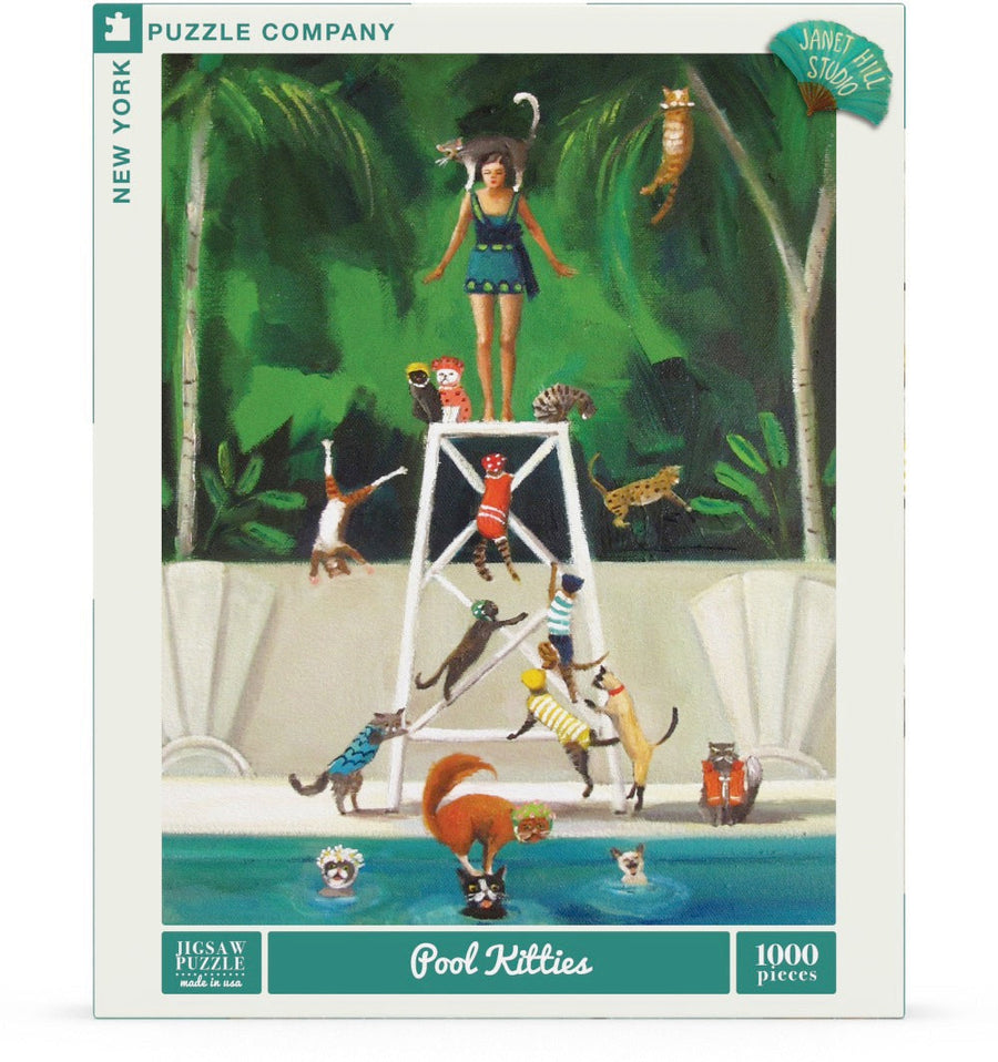 Packaging showing Pool Kitties puzzle artwork