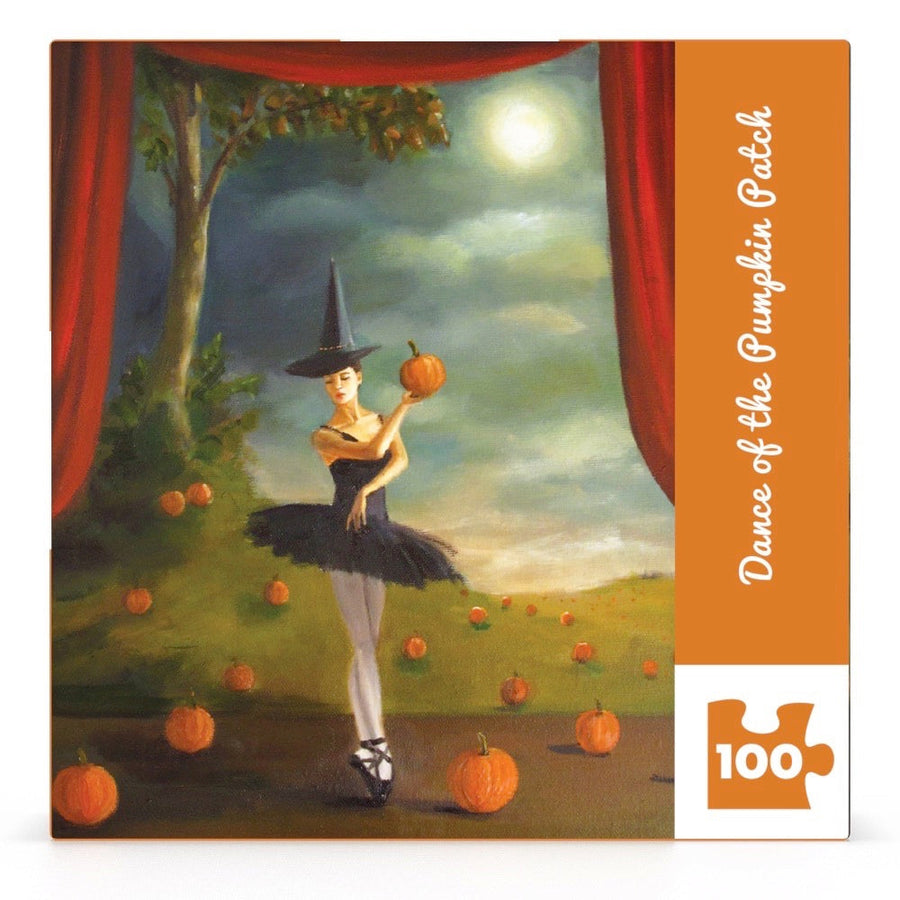 Packaging showing Dance of the Pumpkin Patch Mini puzzle artwork