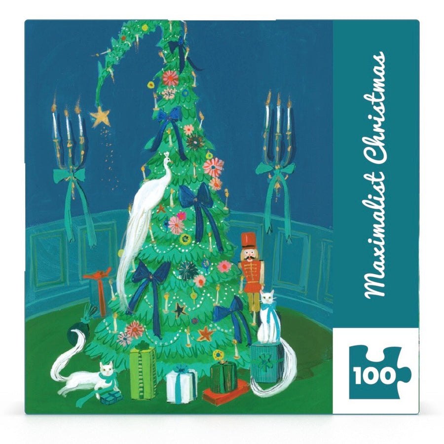 Packaging showing Maximalist Christmas Mini puzzle artwork