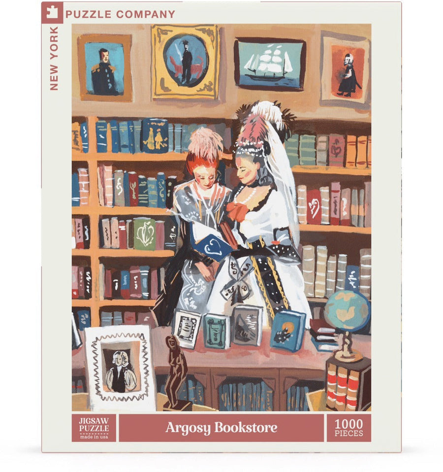 Packaging showing Argosy Bookstore puzzle artwork