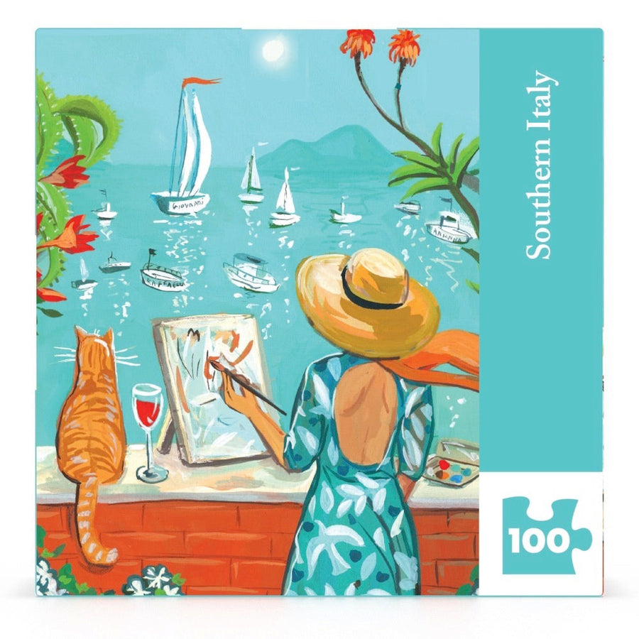 Packaging showing Southern Italy Mini puzzle artwork