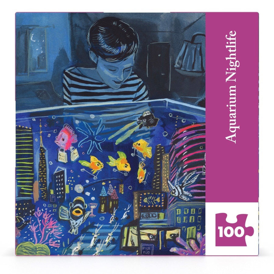 Packaging showing Aquarium Nightlife Mini puzzle artwork