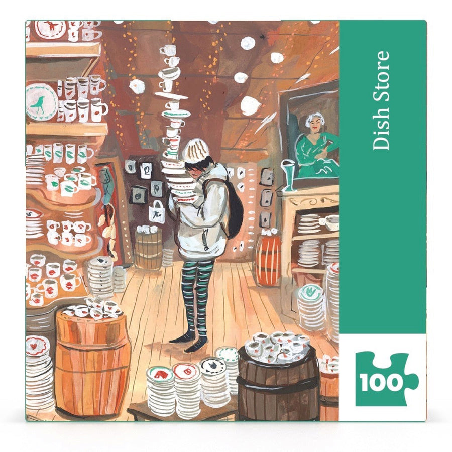 Packaging showing Dish Store Mini puzzle artwork