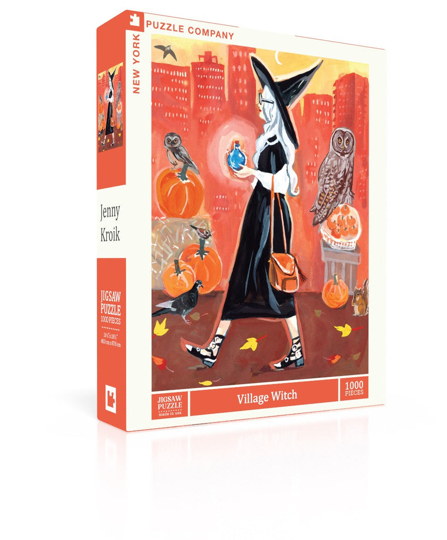 Village Witch puzzle box and illustrated design