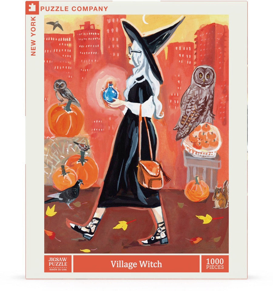 Packaging showing Village Witch puzzle artwork
