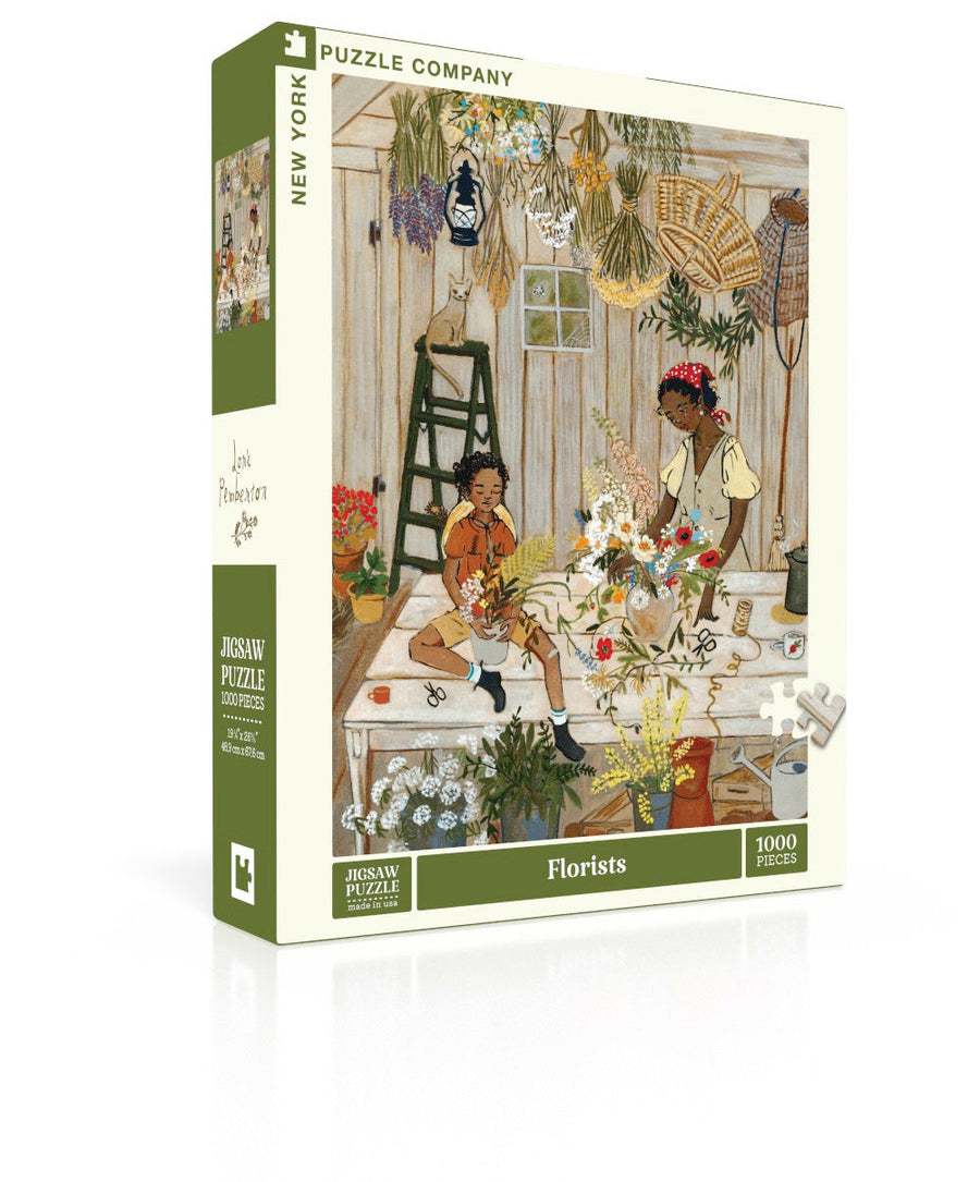 Florists puzzle box and illustrated design