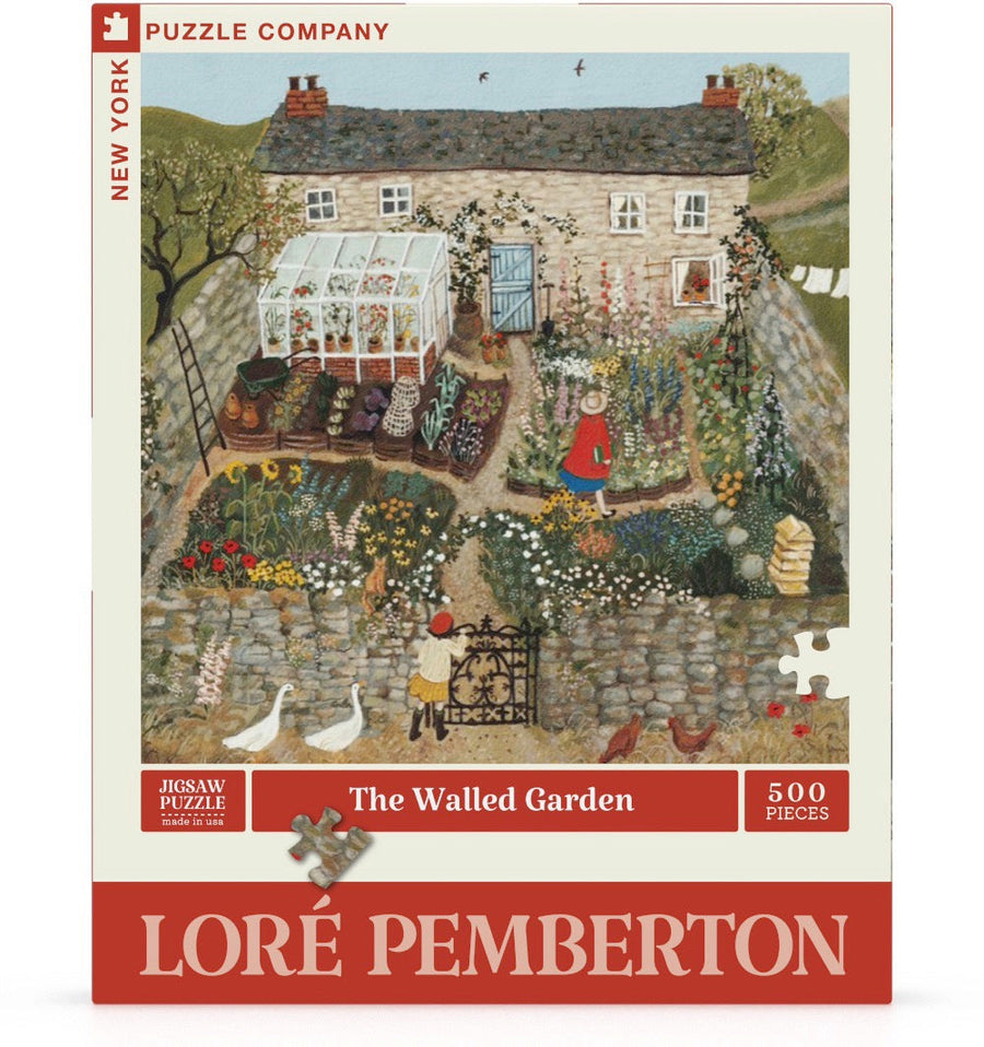 Packaging showing The Walled Garden puzzle artwork