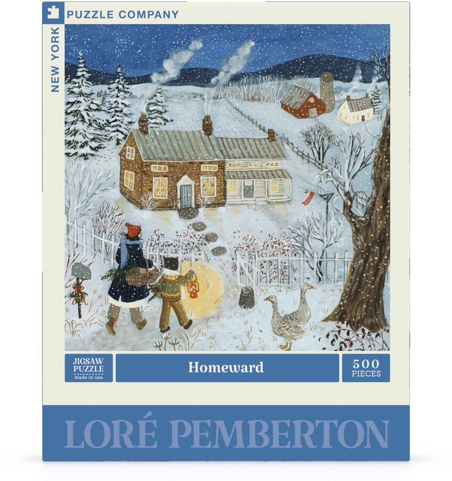 Packaging showing Homeward puzzle artwork