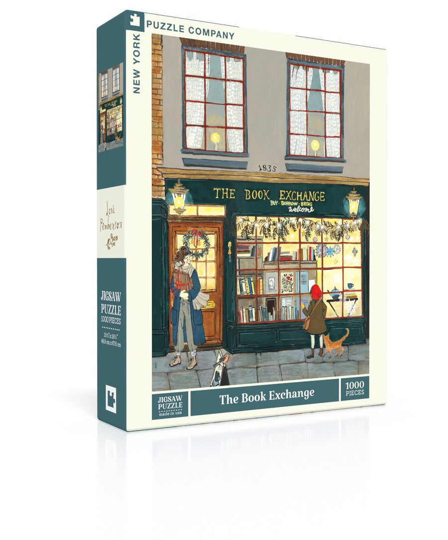 The Book Exchange puzzle box and illustrated design