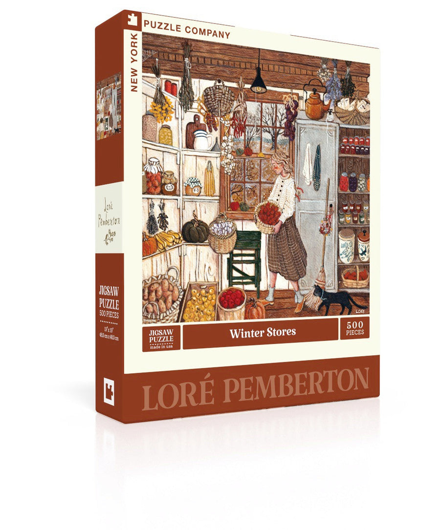 Winter Stores puzzle box and illustrated design