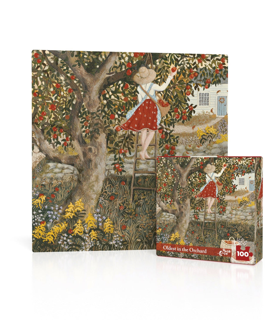 Oldest in the Orchard Mini puzzle box and illustrated design