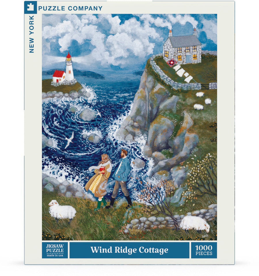 Packaging showing Wind Ridge Cottage puzzle artwork