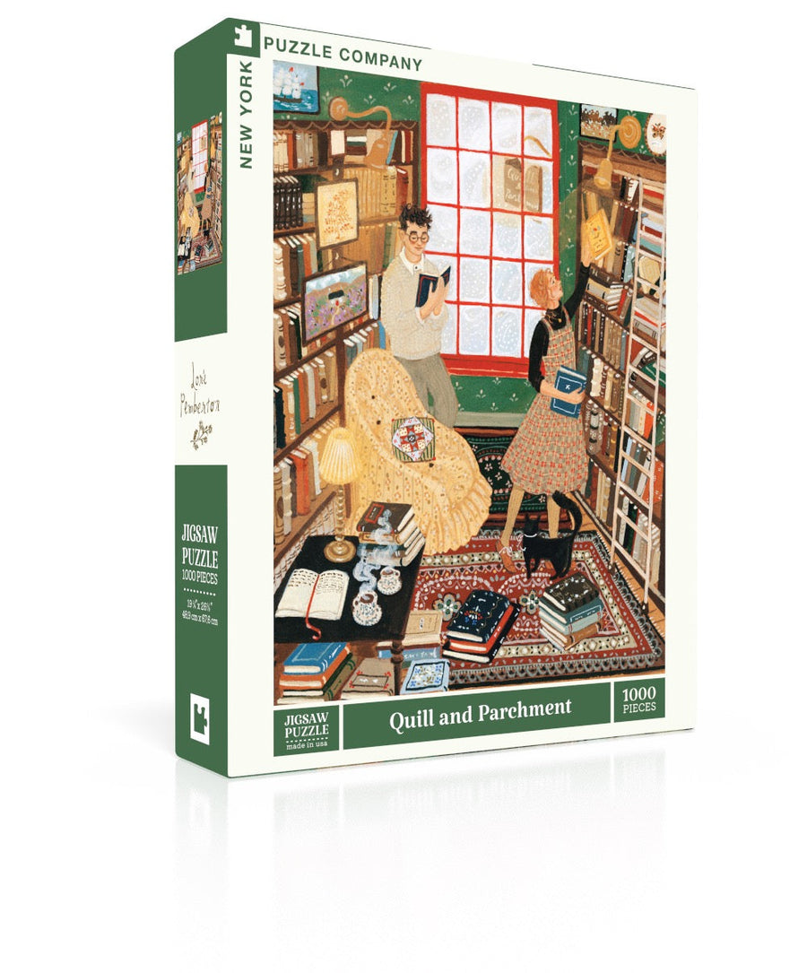 Quill and Parchment puzzle box and illustrated design