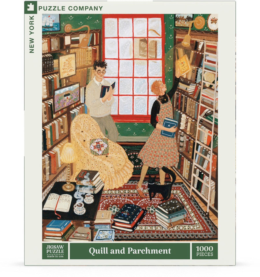 Packaging showing Quill and Parchment puzzle artwork