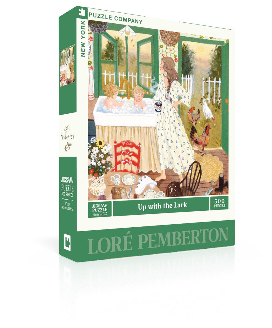 Up with the Lark puzzle box and illustrated design