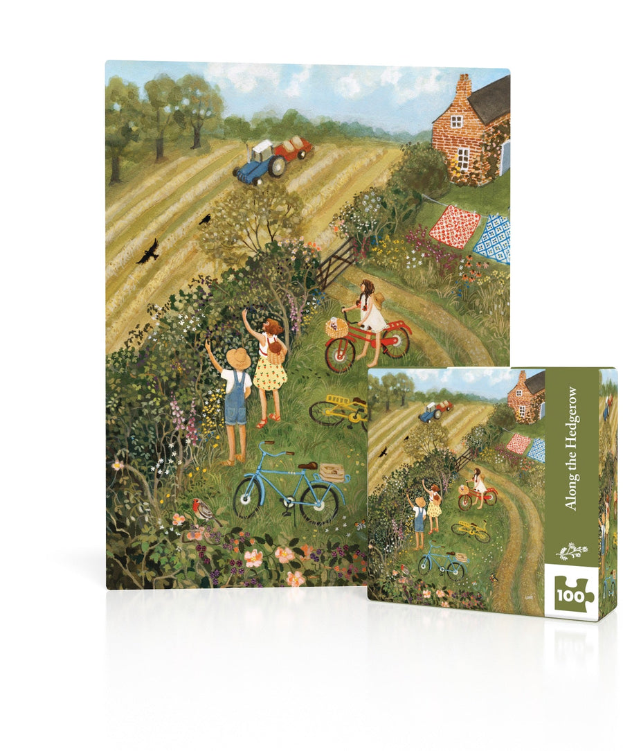 Along the Hedgerow Mini puzzle box and illustrated design