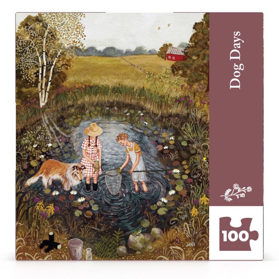 Packaging showing Dog Days Mini puzzle artwork