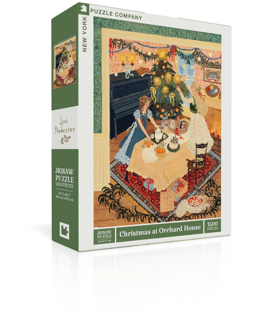 Christmas at Orchard House puzzle box and illustrated design