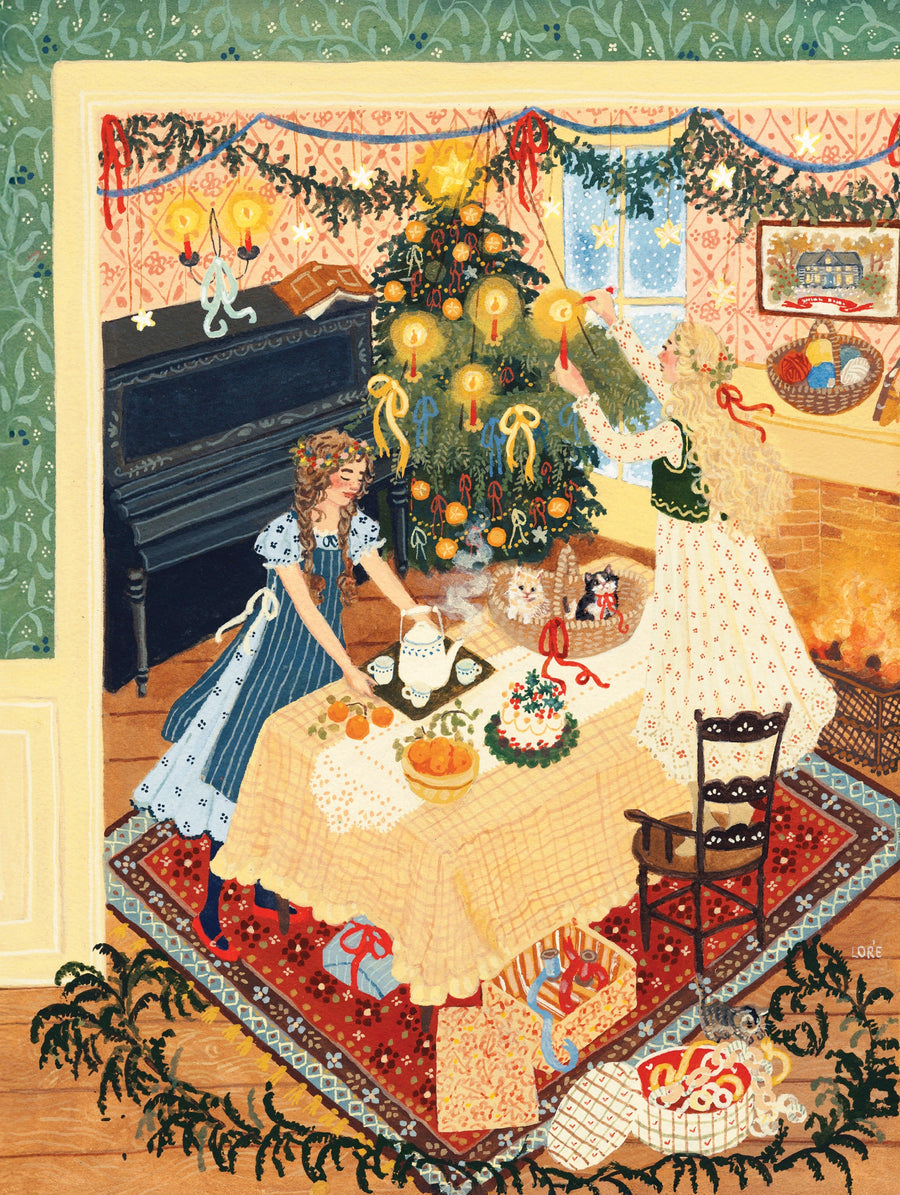Illustrated Christmas at Orchard House puzzle design