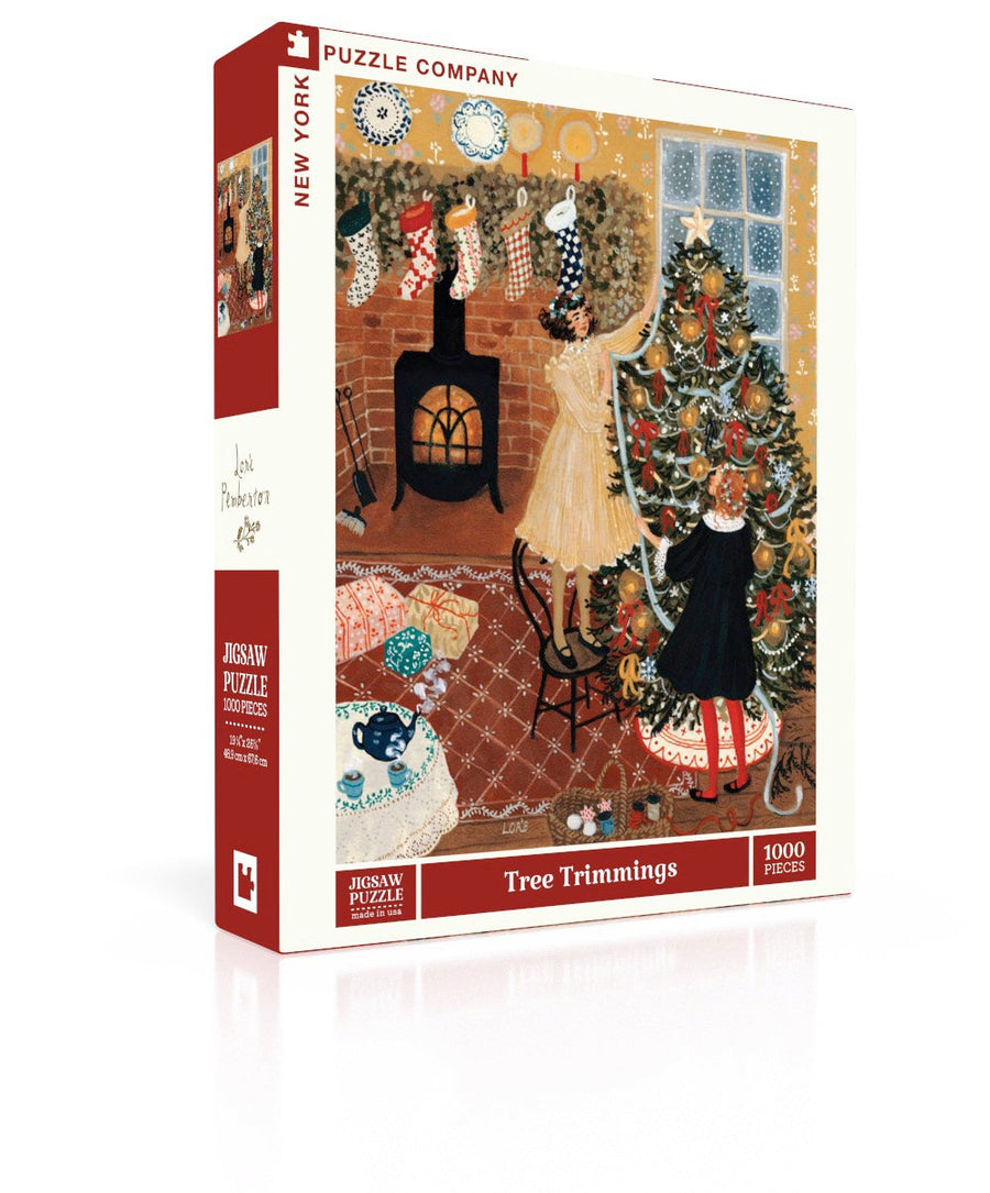 Tree Trimmings puzzle box and illustrated design