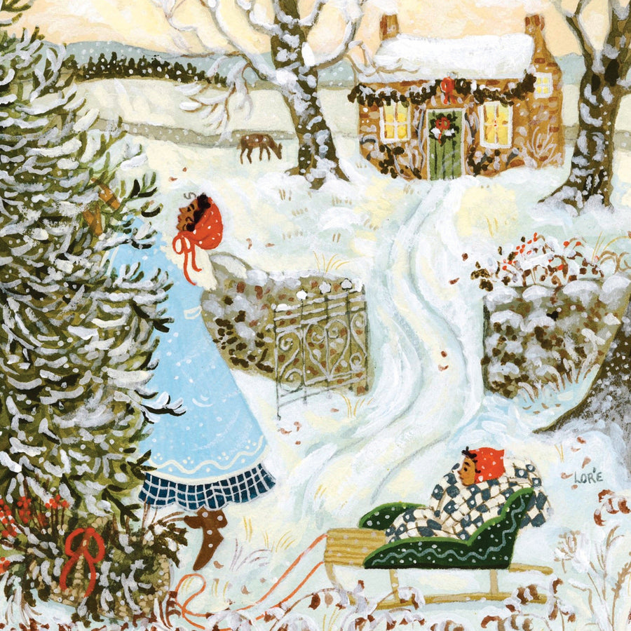 Illustrated Winter Boughs Mini puzzle design