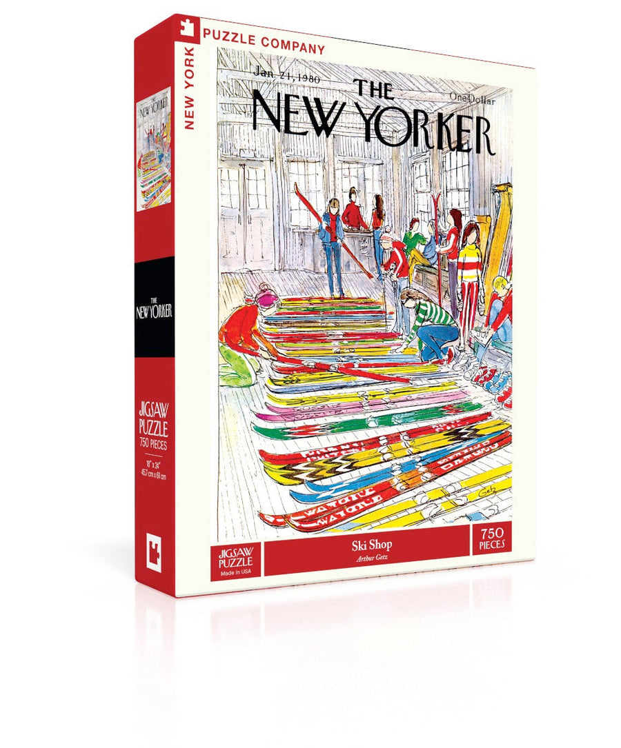 Ski Shop puzzle box and illustrated design