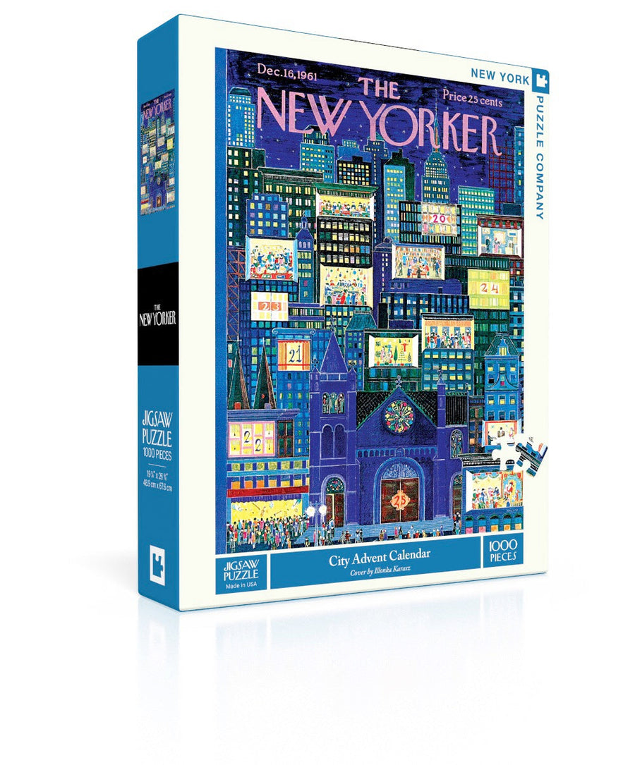 City Advent Calendar puzzle box and illustrated design