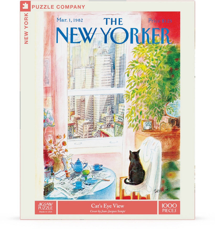 Packaging showing Cat's Eye View puzzle artwork