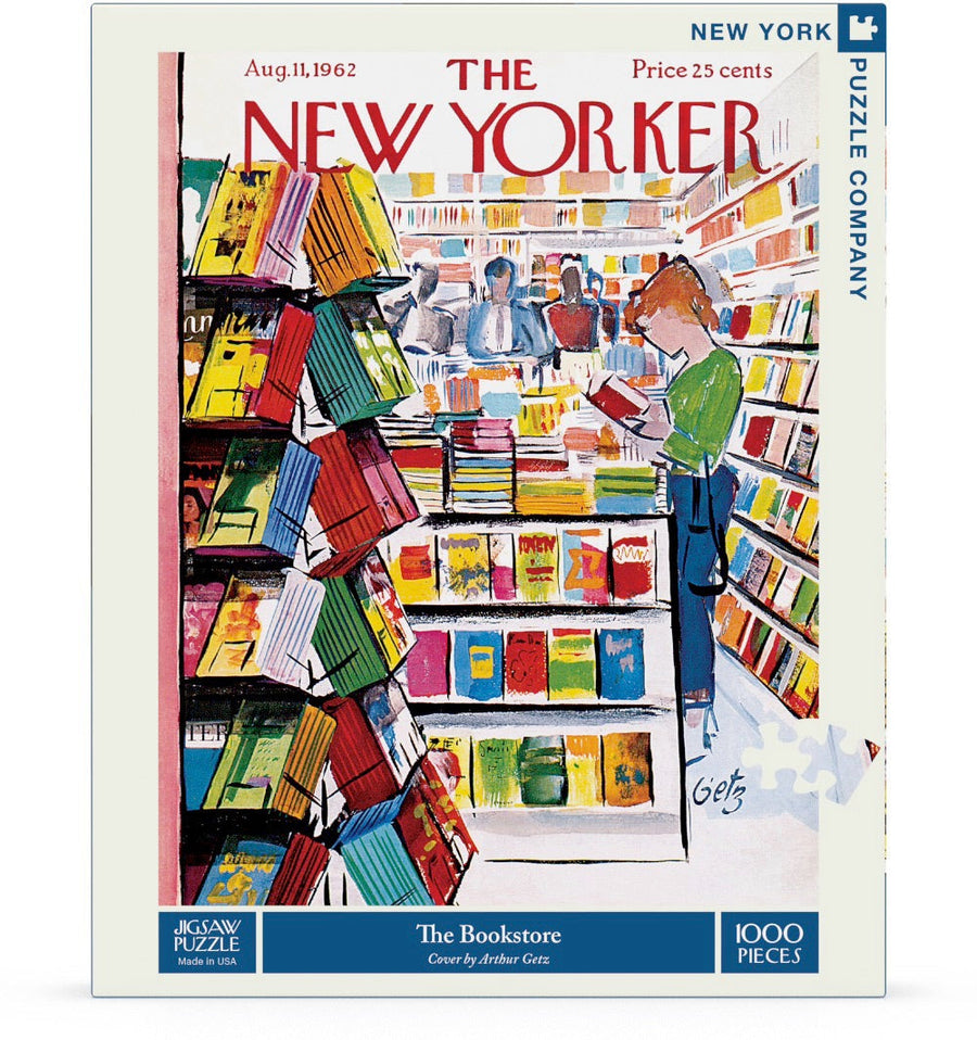Packaging showing The Bookstore puzzle artwork