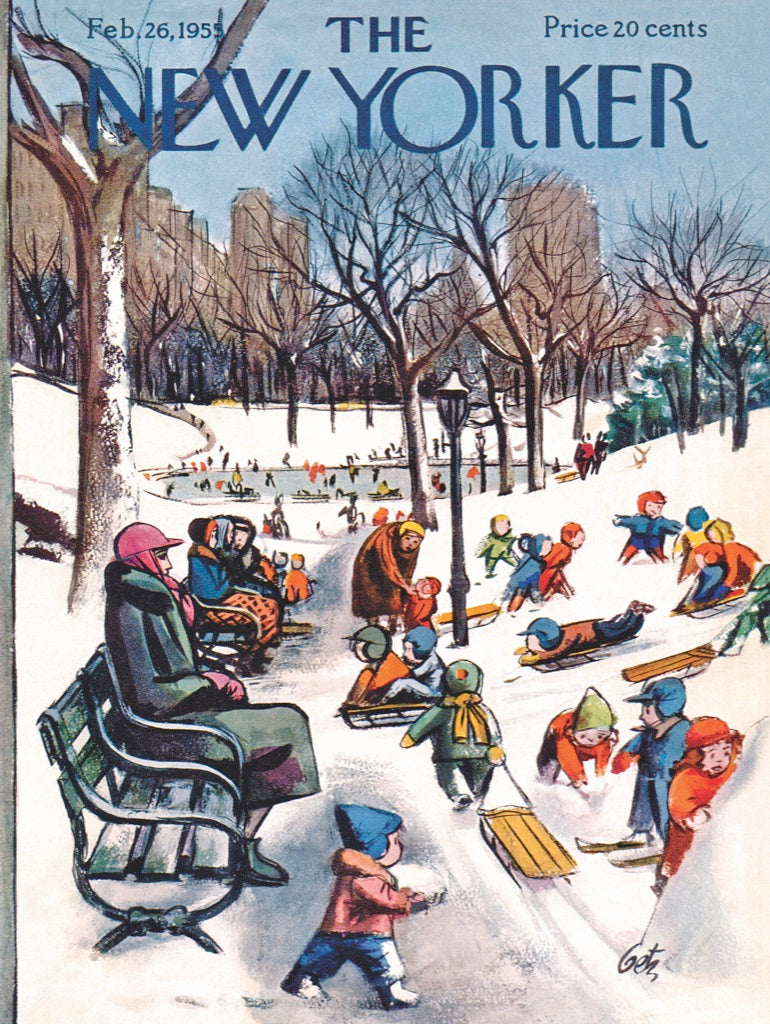 Illustrated Sledding in the Park puzzle design