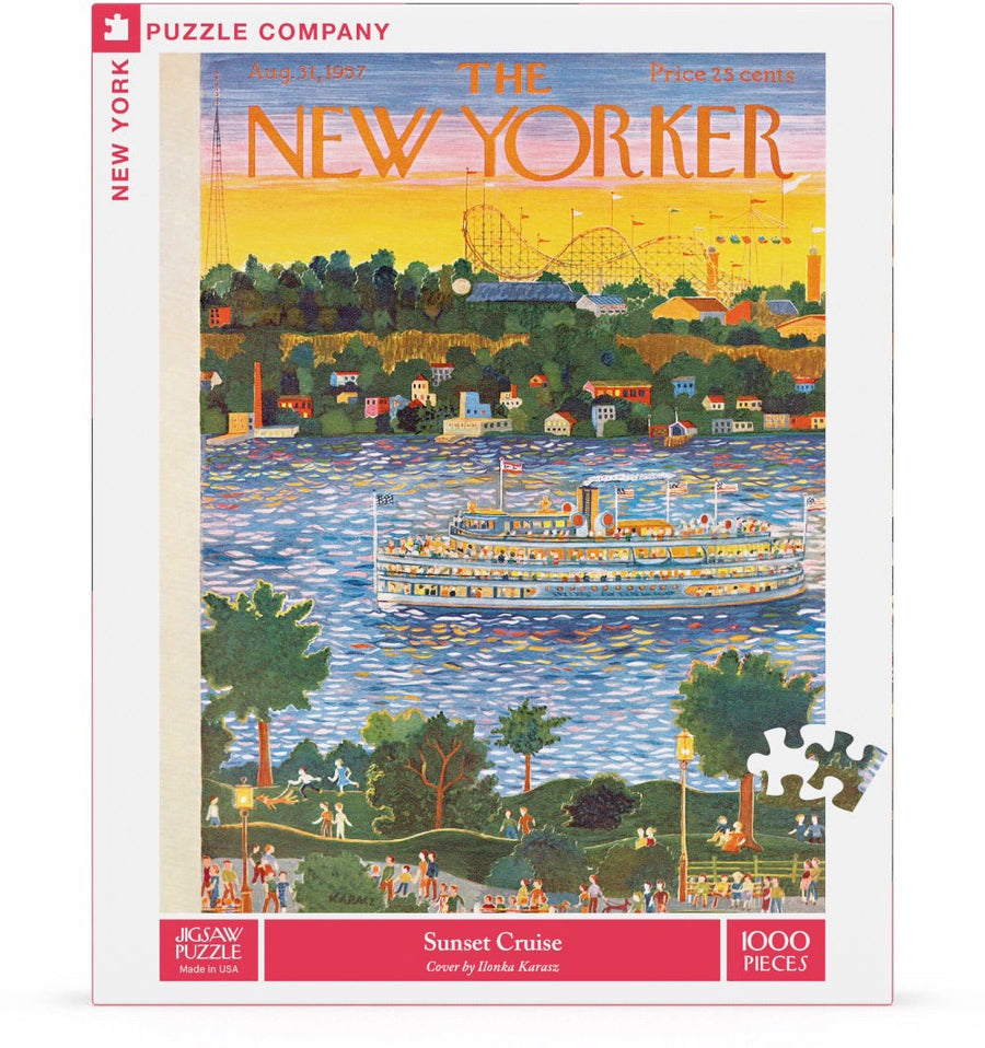 Packaging showing Sunset Cruise puzzle artwork