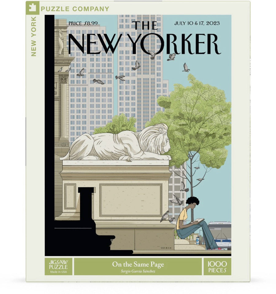 Packaging showing On the Same Page puzzle artwork