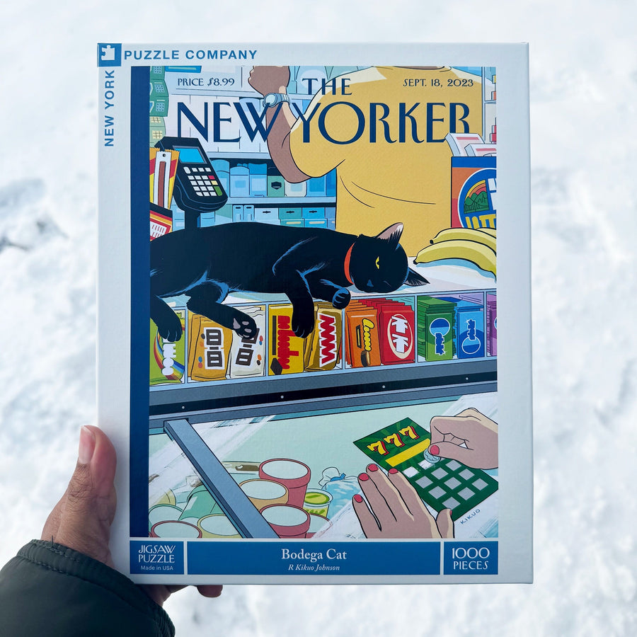 Bodega Cat puzzle box held in a hand