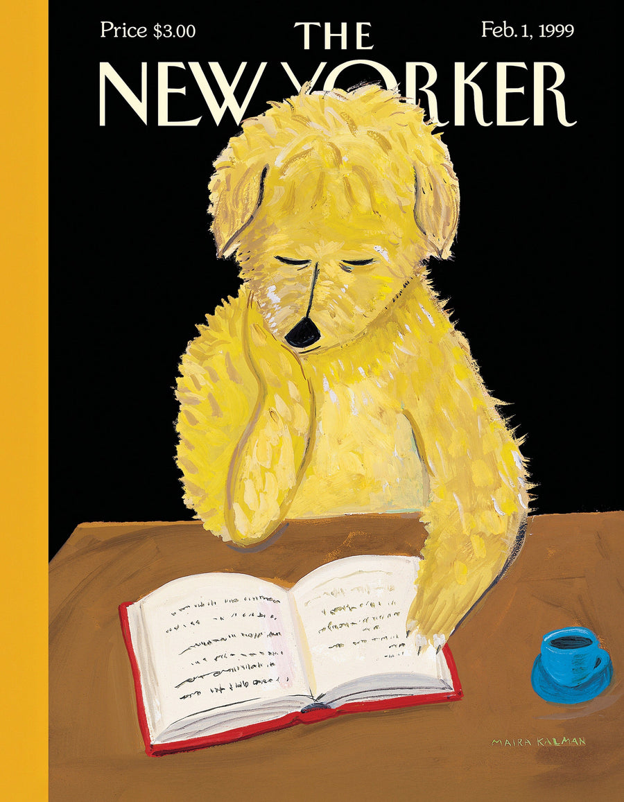 Illustrated Dog Reads Book Mini puzzle design