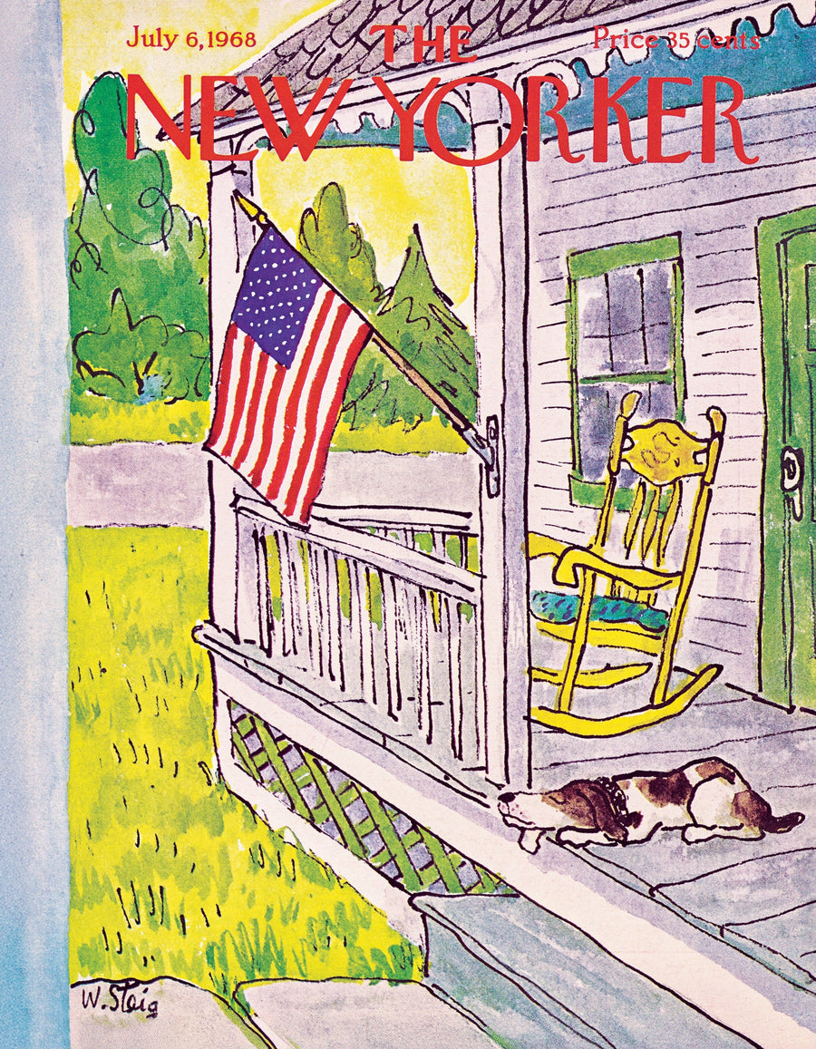 Illustrated Dog on Porch Mini puzzle design