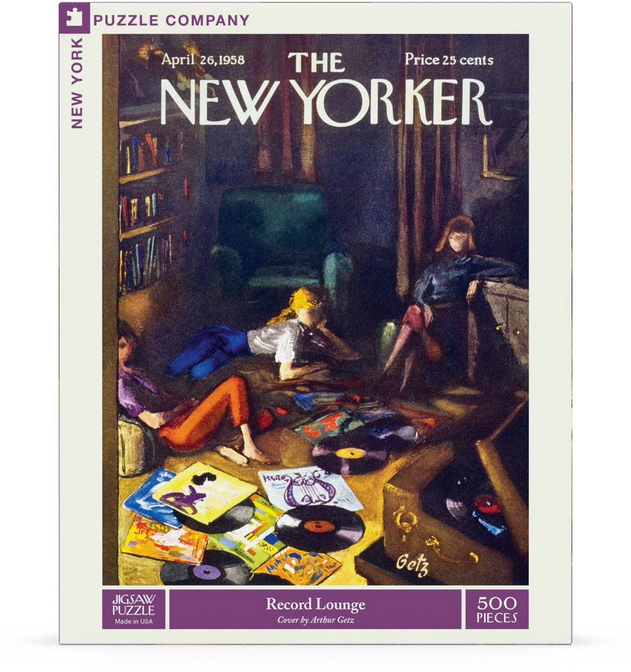 Packaging showing Record Lounge puzzle artwork