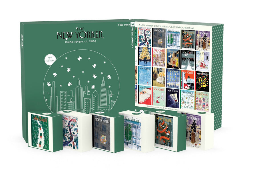 New Yorker advent calendar second-edition box with mini puzzle boxes