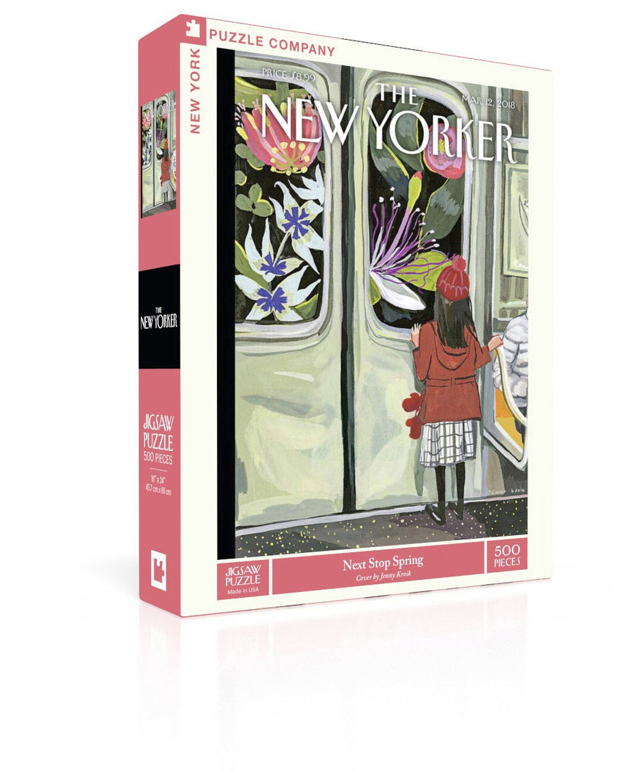 Next Stop Spring puzzle box and illustrated design