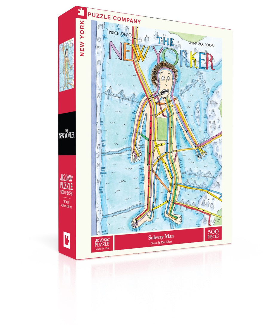 Subway Man puzzle box and illustrated design
