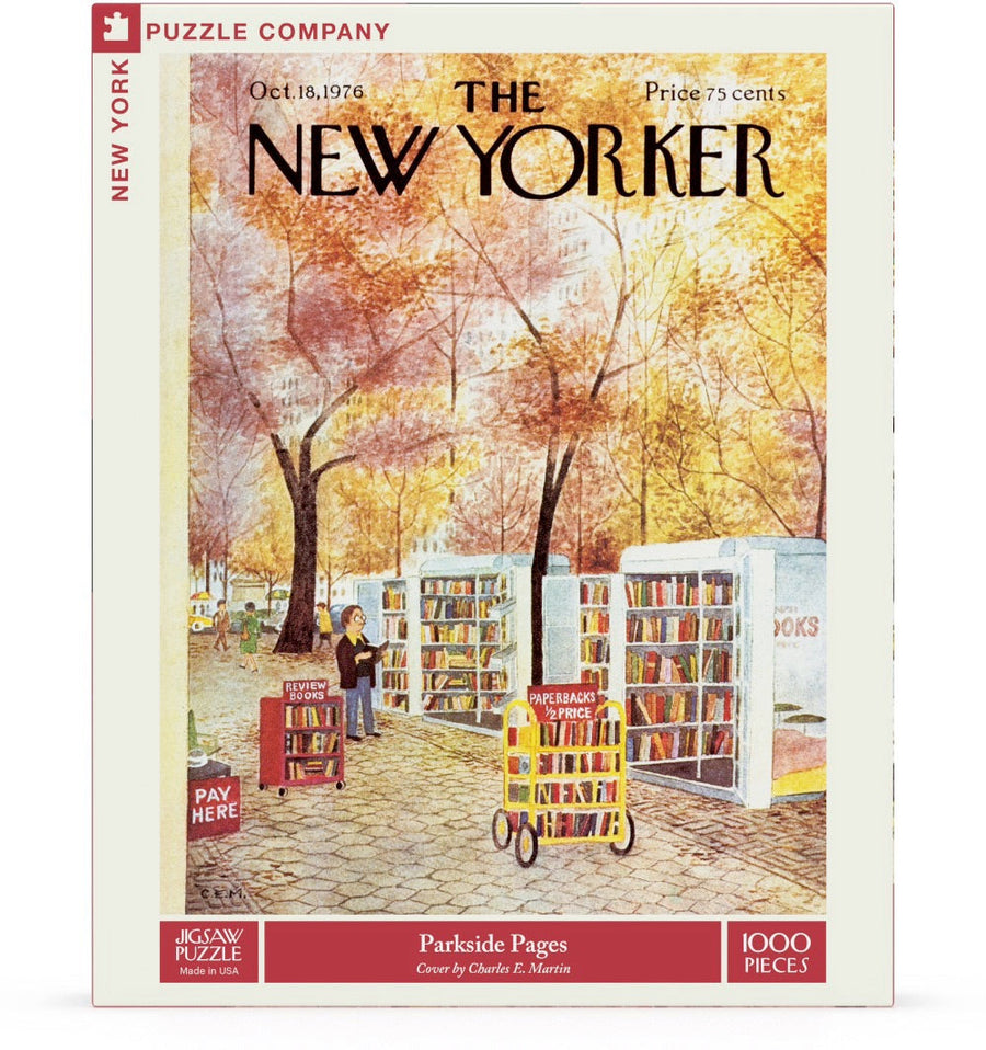 Packaging showing Parkside Pages puzzle artwork