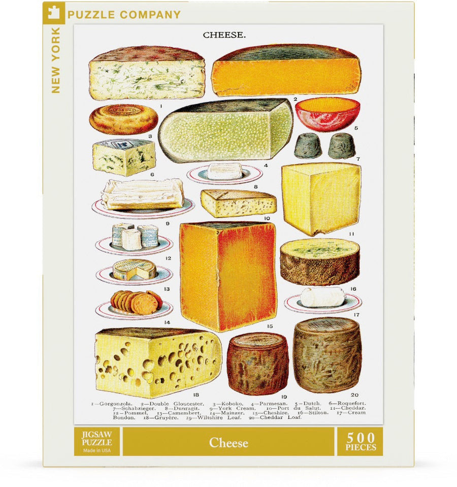 Packaging showing Cheese puzzle artwork