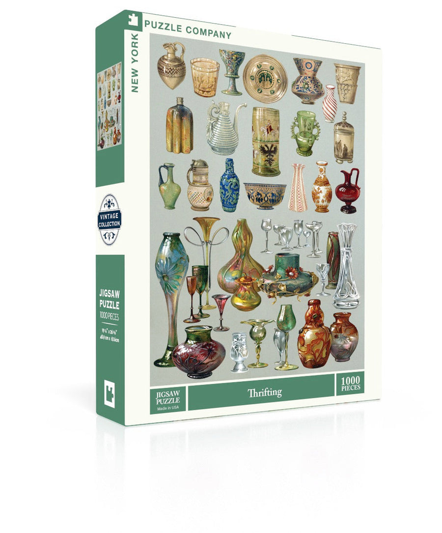 Thrifting puzzle box and illustrated design