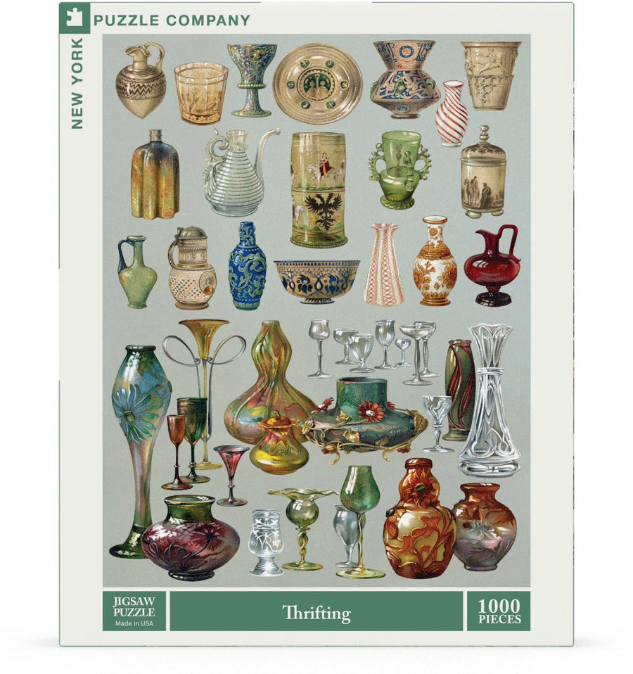 Packaging showing Thrifting puzzle artwork