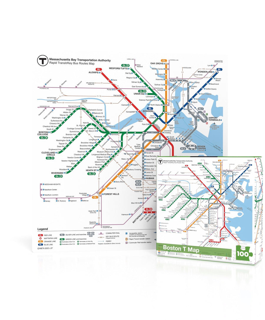 Boston T Map Mini puzzle box and illustrated design