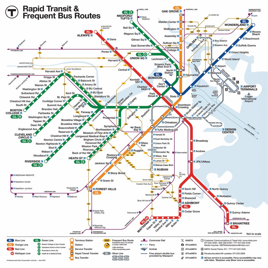 Illustrated Boston T Map Mini puzzle design