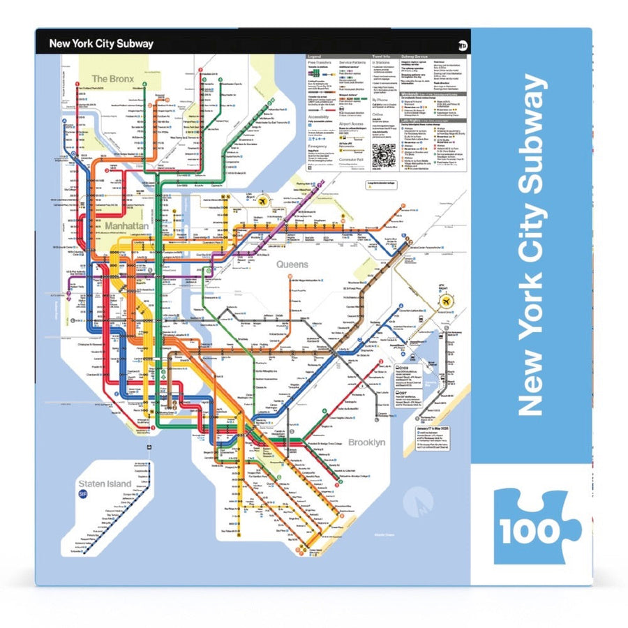 Packaging showing New York City Subway Mini puzzle artwork