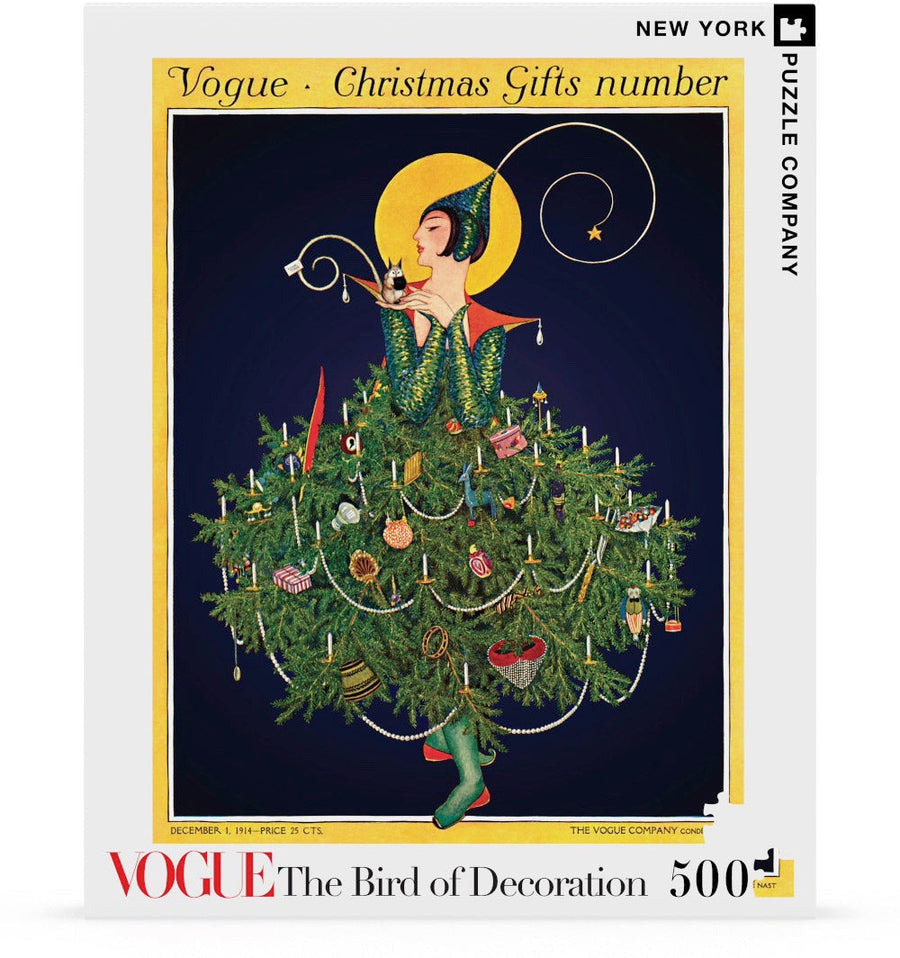 Packaging showing The Bird of Decoration puzzle artwork