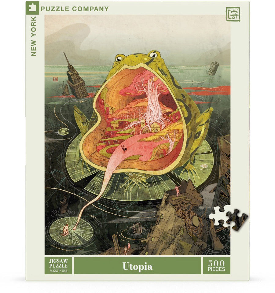 Packaging showing Utopia puzzle artwork