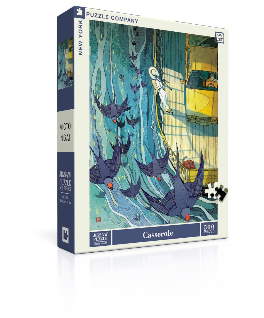 Casserole puzzle box and illustrated design